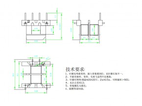 EI2006-6(6.6+5.0）卧式王字4+4针（黑）针粗0.7
