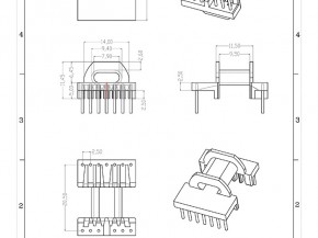 EPC17B卧式工字6+7pin骨架