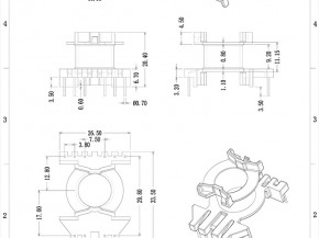 PQ2628立工4+6pin骨架