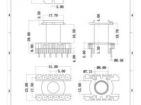 ER28/78立式工字6+6pin骨架