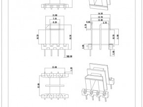 EF2010 卧式王字4+4pin pet骨架