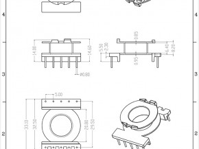 POT3014立式工字5+5pin骨架