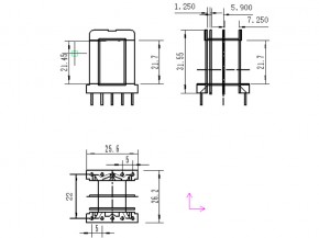 12*21.5   卧式三槽骨架