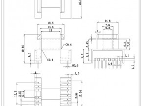 EF20G卧式工字6+8pin基台9.7mm款