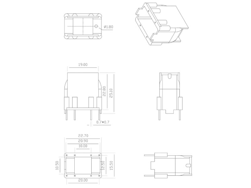 T16磁环方形外壳